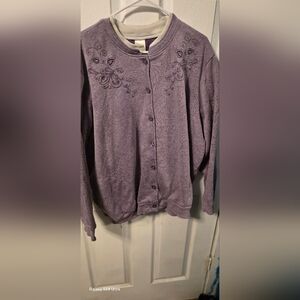 VINTAGE Purple Button-Up Cardigan